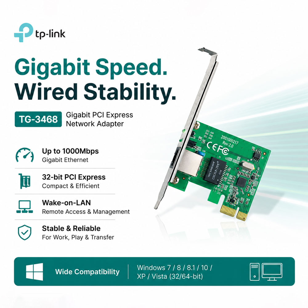 TP-Link TG-3468 Gigabit 1000Mbps PCI Express Network LAN CARD
