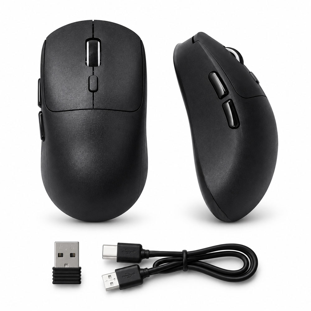 Dual Mode Wireless Rechargeable Mouse Bluetooth 5.0 + 2.4GHz with Type-C Charging & Silent Click | Lightweight Design